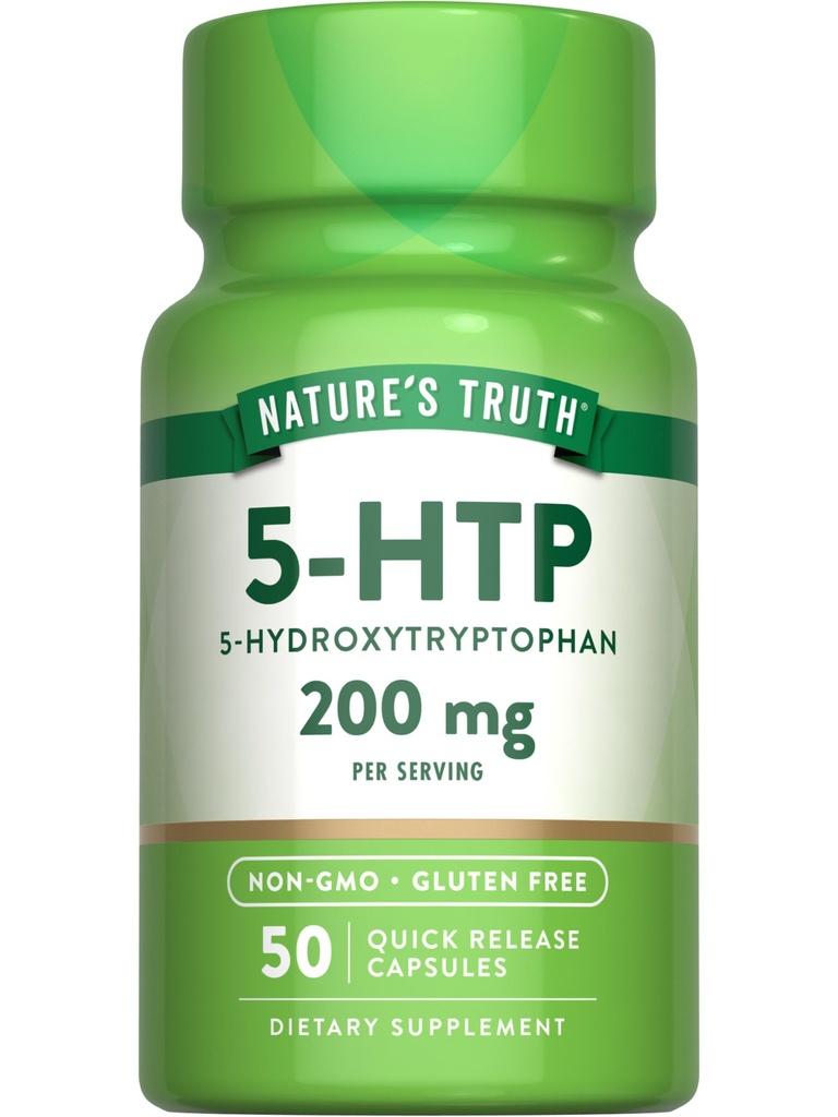 Nature's Truth 5HTP 200mgカプセル | 50カウント | 5 Hydroxytryptophan | 非GMO&グルテンフリーサプリメント