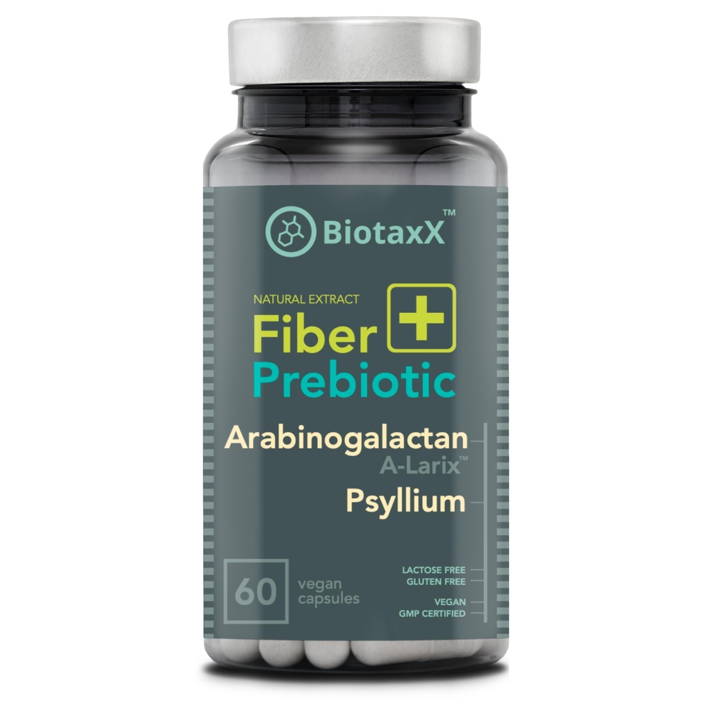 ピルリウムハスク(プラクタゴオバタ) + アラブノギャラクタン ≥95% – 660 mg, 60 ビーガンカプセル – 繊維の複合体