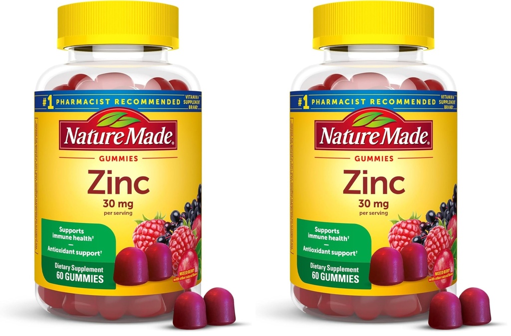 自然によって作られた亜鉛は30 mg/のサービング、免疫の健康および酸化防止サポートのためのサプリメント、60亜鉛グミー、30日の供給、(2のパック)を補います
