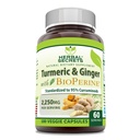 ハーバルシークレット ターメリック クルクミン&ジンジャー with BioPerine Supplement | 2,250 Mg / サービング | 180カプセル | ノンGMO | グルテンフリー | アメリカ製