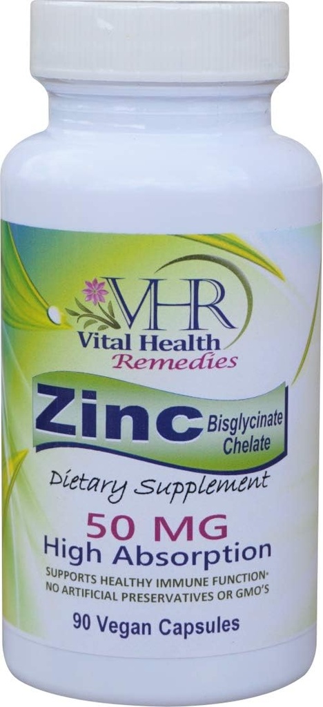 VHR ZINCのBisglycinateのChelate 50mg -免疫サポート - 高吸収 -防腐剤無し。 90 ビーガンカプセル