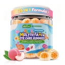 鉄、450mg Algae Omega-3、メチル化されたB12、葉酸塩、繊維2g、Probiotics、マグネシウム、A、C、D、K、亜鉛、成長のための子供のビタミン、頭脳、目、腸、免疫、砂糖の自由な
