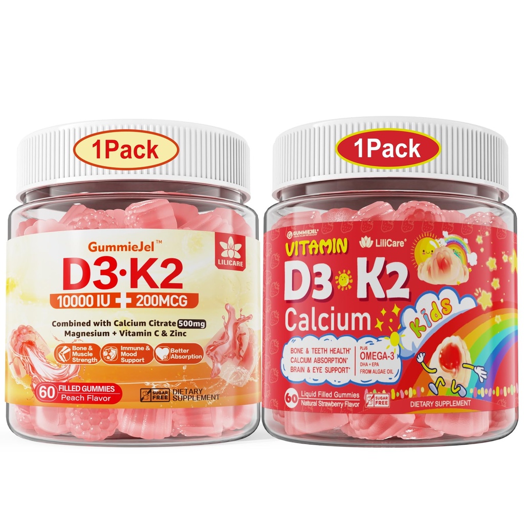 LILICAREは大人のための子供及びD3K2のグミーのためのビタミンD3K2のガミーを束ねます