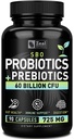 プロバイオティクスとプレバイオティクス+ SBOプロバイオティクス(60 Billion CFU | 90カプセル) 酸性プロバイオティクスW. 糖質増量ボラダイ、ビフィドバクテリア+ スポアプロバイオティック&有機スプルートプレバイオティックファイバーブレンド