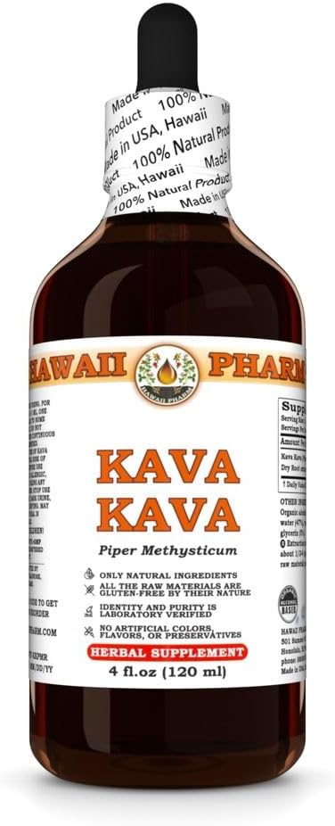 Kava Kava (Piper Methysticum) Liquid Extract Tincture 4 Oz (120ml)