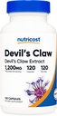 Nutricost Devils Claw 1200mg相当、120カプセル - Veggie Caps、非GMO、グルテンフリー、ベジタリアンフレンドリー