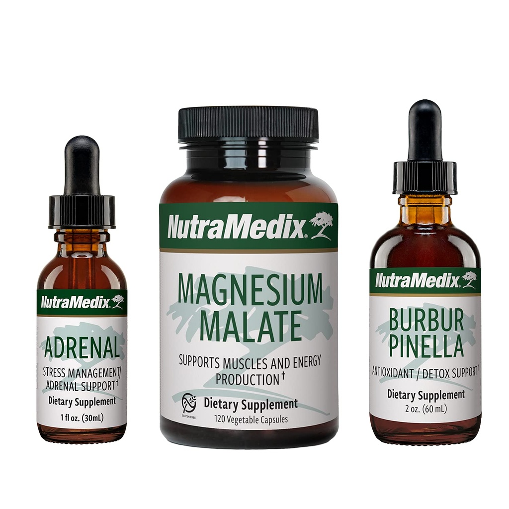 NutraMedixエネルギーセット - 3-ピースキットには、Astragalus、Rhodiola、Ginseng&Schisandra、Bubur-Pinellaデトックスドロップ&マグネシウムマレートカプセルの一般的なウェルネスが含まれています