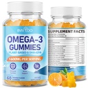 ビーガンオメガ3グミー - 600mg EPA&400mg DHAと1600mg。 高い吸収の方式。 おいしいオレンジ風味 - 60グミ