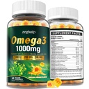 女性&男性のためのオメガ3サプリメントグミ - 1000mgビーガンオメガ3 DHA&Turmeric、ビタミンD3、K2、全体的な健康のためのシチコリン - Algaeオイルオメガ3脂肪酸サプリメント、砂糖フリー