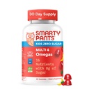 SmartyPantsはゼロ砂糖Multivitaminのグミーをからかいます:Omega-3、ビタミンD、C、A、植物ベースのグルテンフリー、いちごバナナ味、60カウント(30日の供給)