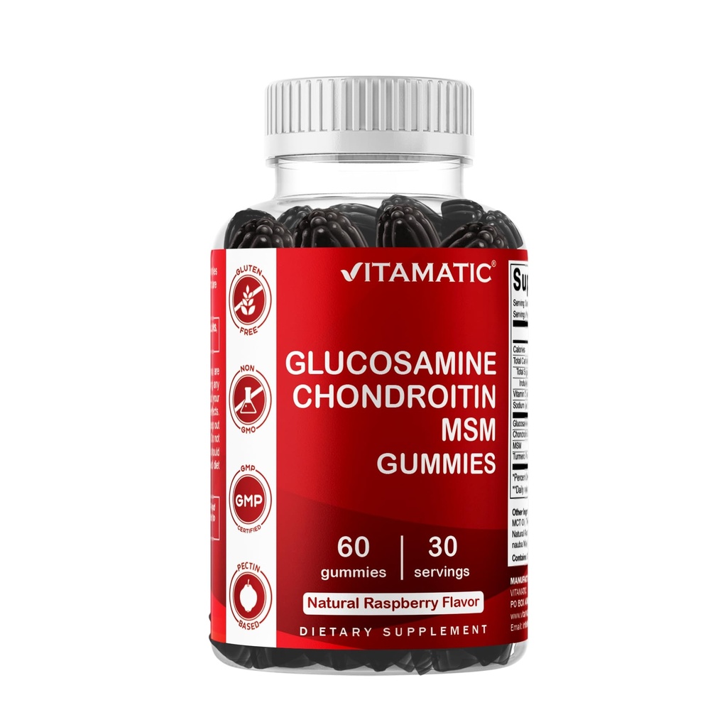 MSM&ビタミンEとVitamaticグルコサミンコンドロイチングミー - 共同サポートフォーミュラ - 60ペクチンベースのビーガングミー