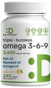 トリプルオメガ3-6-9フィッシュオイルは3,600mg - 240フラックスシードオイル&ボレーオイルコンプレックスとSoftgels - ハイEPA + DHA - Burplessピル、レモン風味、ワイルドキャッチ - ハート、ジョイント、および脳サポート