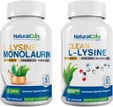 自然なキュア・ラボの束:L-Lysine + Monolaurin +きれいなLysine