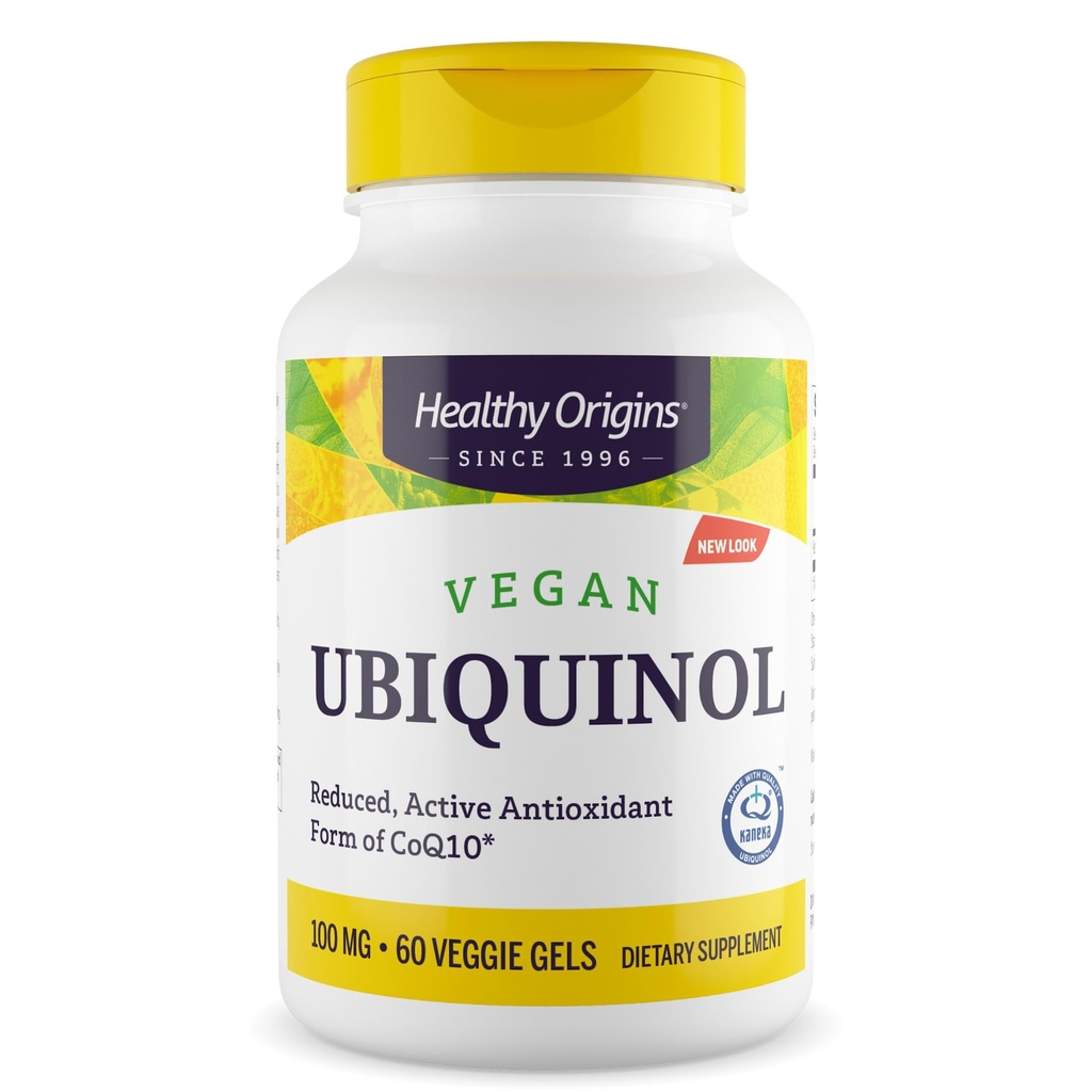 健康的な起源ビーガンUbiquinol(CoQ10のアクティブフォーム)、100mg - 心臓の健康と抗酸化のサポートのためのカネカUbiquinolサプリメント - グルテンフリー&非GMOサプリメント - 60ベジゲルゲル