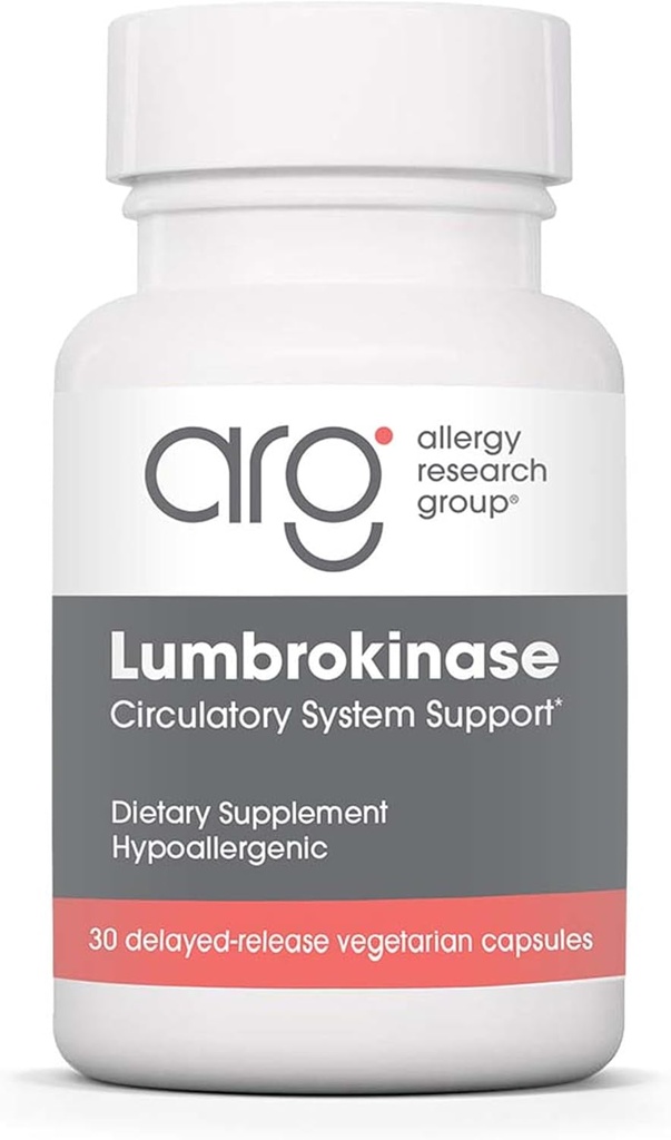 アレルギー研究グループ Lumbrokinase サプリメント - 循環システムサポート、正常範囲で血循環をサポート - 30 遅れたリリースベジタリアンカプセル