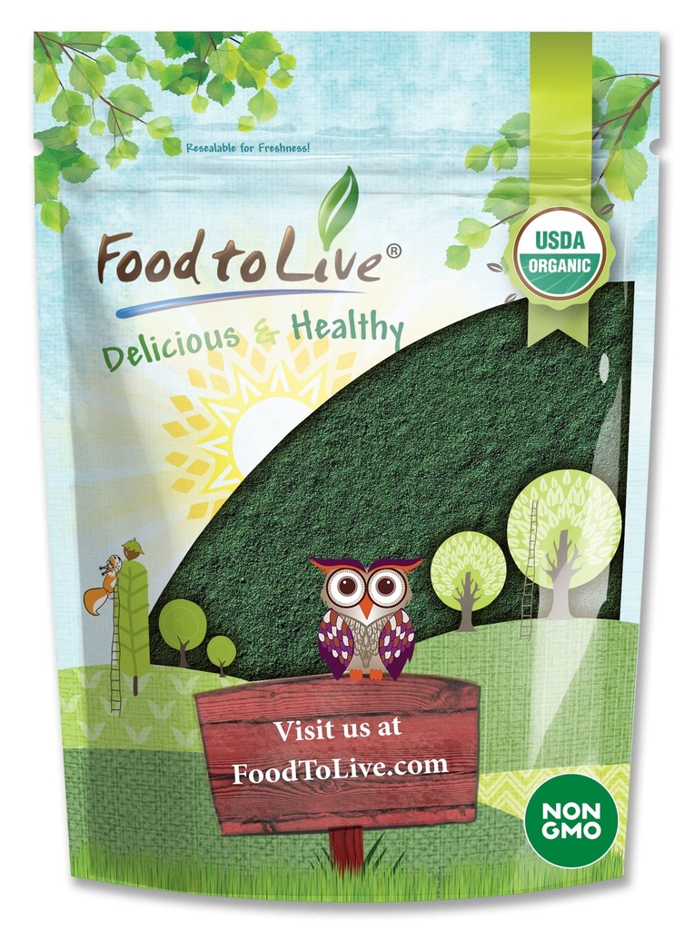 食品は、有機スピルリナパウダー、2ポンド - 非GMO、コーシャ、生ブルーグリーン藻、ビーガンスーパーフード、バルク、非照射、純粋なビーガングリーンプロテイン、ビタミン&ミネラルが豊富で、ドリンクに最適です