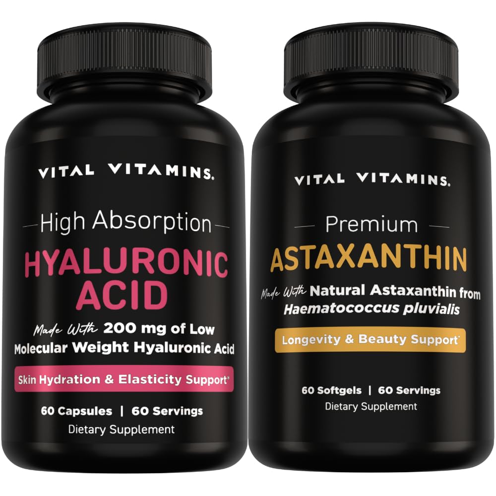 ビタミンの純粋なHyaluronic酸60のct +アスタキサンチン60のct