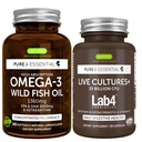 純粋で及び本質的な高い吸収オメガ3の野生の魚油1360mg +生きている文化+ Lab4 Probioticsはアスタキサンチン+ 25のビリオンCFU LactobacillusのAcdophilus及びBifidobacteriumのwiが付いている1000mg EPA及びDHAを束ねます