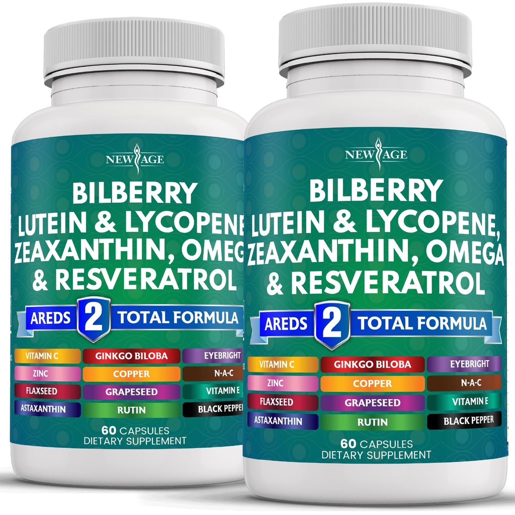 ビルベリー300mgのルテイン及びゼアキサンチン40mg Lycopene 40mg Resveratrol 100mgのブドウの種エキス200mgのアスタキサンチンが付いている新しいAGEの目の健康のビタミン-目のビタミン-120の計算