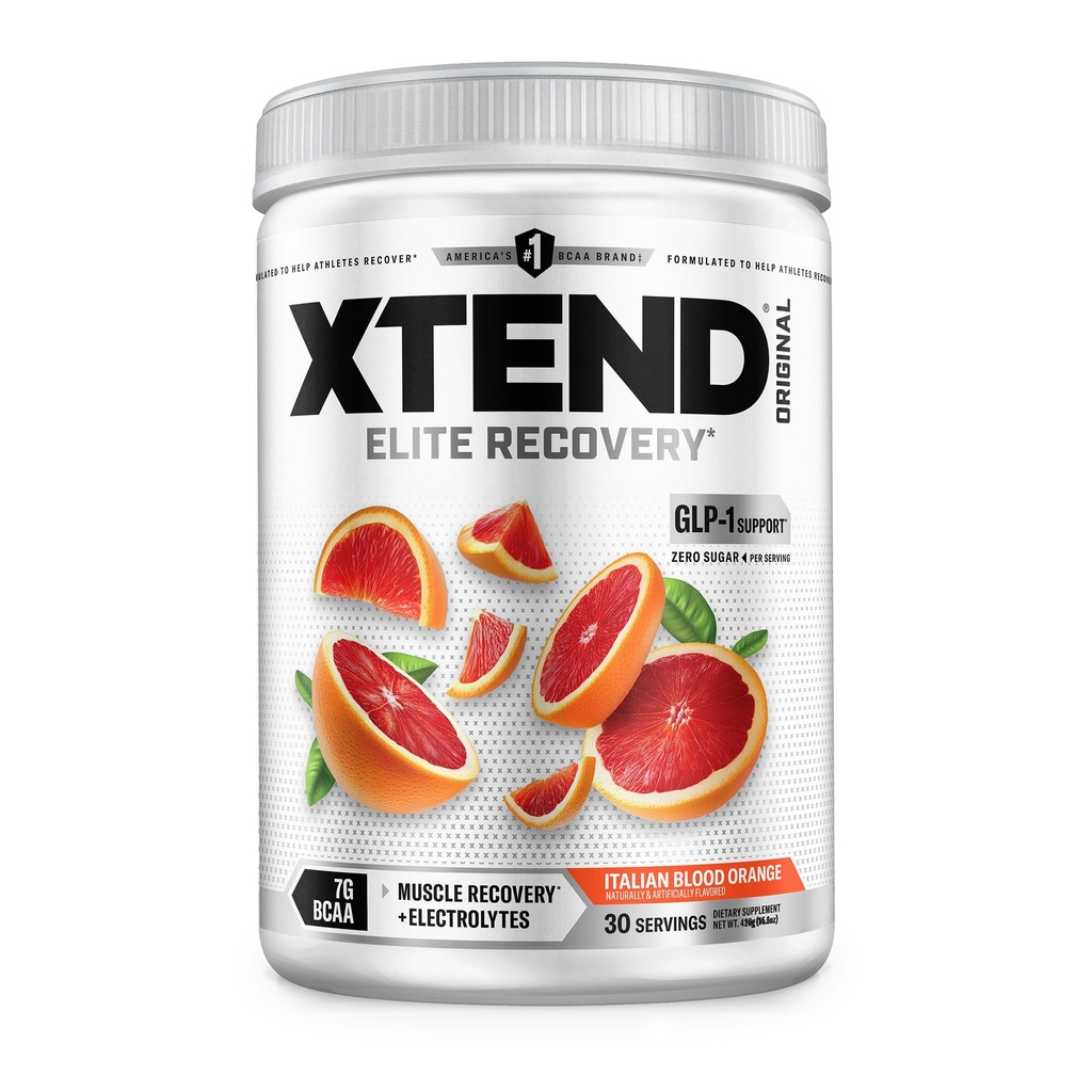 Xtend 元の BCAA の粉、7g BCAA および筋肉回復水和のための 2.5g L グルタミンおよび細い筋肉、砂糖は電気分解物、イタリアの血のオレンジ、30 のサービングが付いている仕事の飲み物を自由にし、ポストします