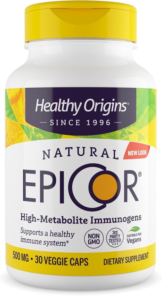 健康な起源 EpiCor 500 mg (免疫サポート、非GMO、グルテンフリー)、30 Veggieのカプセル