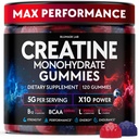 クレアチンの Monohydrate は人及び女性のための 5000 MG、BCAA、L カルニチン、筋肉成長、強さ及びエネルギー サポートのための タウリン及びビタミン B12 のプレワークアウトのガミー、好まれるおよびChewable を混合します