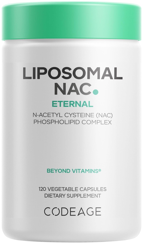 Codeage Liposomal NAC サプリメント - N-Acetyl L-Cysteine アミノ酸 - 2 ヶ月の供給 - フリーフォーム NAC - Phospholipid 複合体 - ビーガン、非GMO、グルテンフリー、乳製品 - 120 カプセル