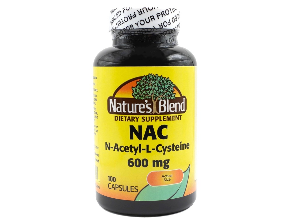 自然のブレンドNACサプリメントN-アセチル-L-システイン600mg 100カプセル - 免疫サポート、細胞の健康のための抗酸化剤