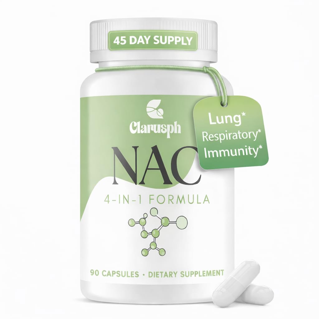 Lung*&Respiratory&Immity*用NACサプリメント | 酸化防止剤用N-アセチル Cysteine | 4-in-1 N-アセチル-L-Cysteine 1200mg | グリシン NAC | N アセチル Cysteine | ヴィーガン、グルテンフリー、90カプセル