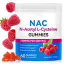 キッズ&大人のためのNACグミー、砂糖フリーNACサプリメント、N-アセチルシステイン肺&肝臓の健康、抗酸化剤&免疫システム、60カウント