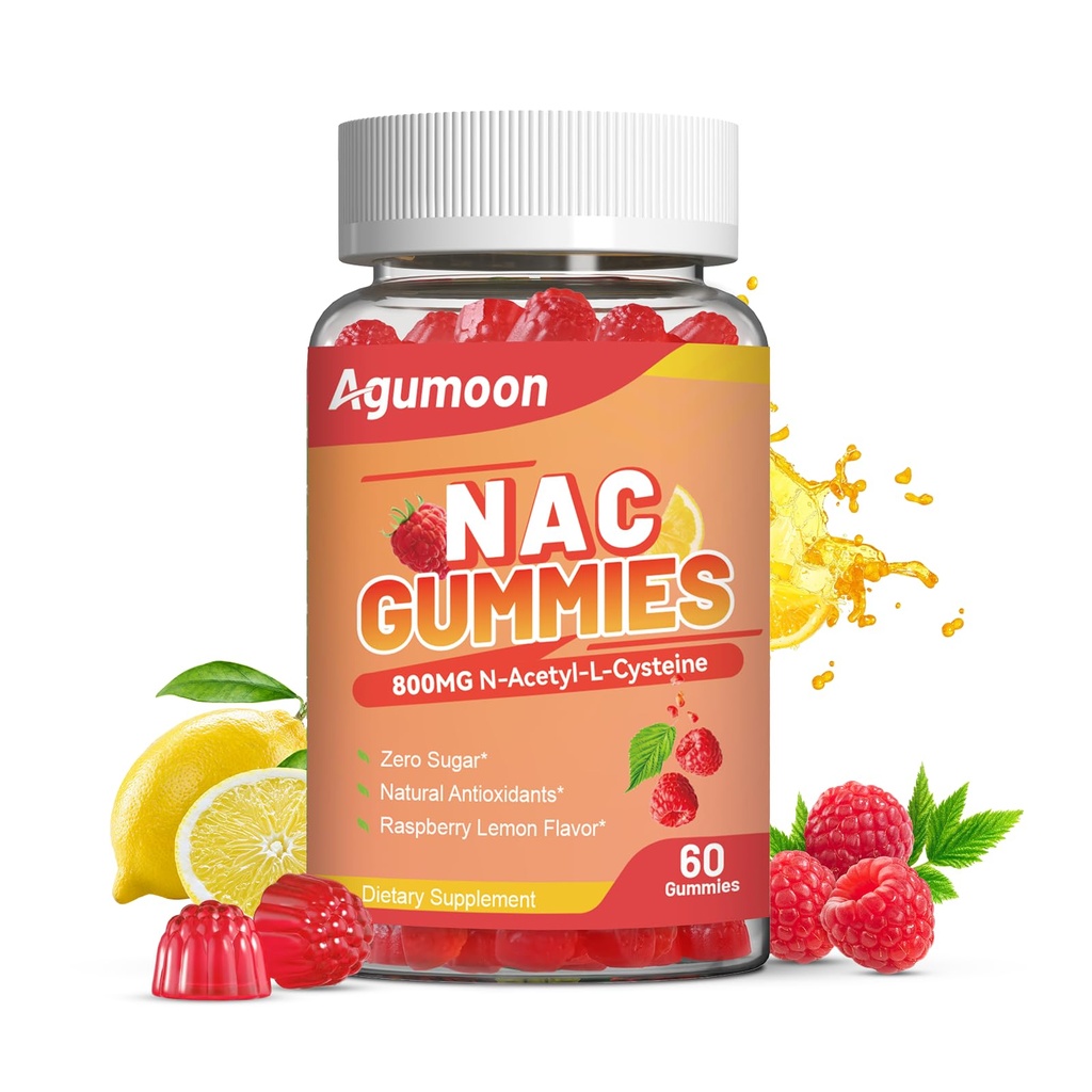 NACグミー 大人のための800mg & 子供のための400mg、NACサプリメントN-アセチルシステイン、砂糖フリー - 60ビーガングミー、抗酸化サプリメント、免疫サポート
