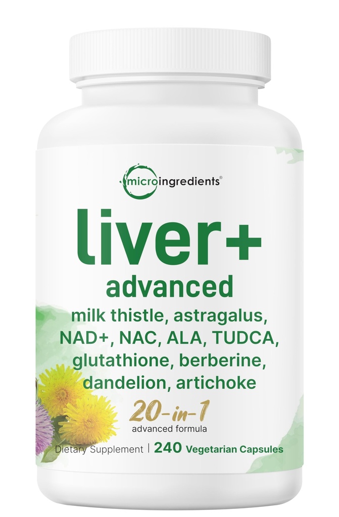 Liver Advanced+, 240 Veggie Capsules | 20in-1 Complex with Milk Thistle, Dandelion, NAD, NAC, ALA, TUDCA, グルタチオン, アーティチョーク, ターメリック, & Astragalus | Non-GMO, グルテンフリー