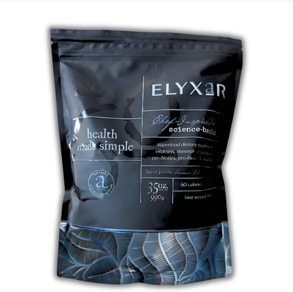 ELYXaR毎日のスーパーフードコンプレックス - サプリメントパウダー - 60 +ビタミン、ミネラル、全食品由来成分、ストレス適応剤、プロ&プレバイオティクス、消化酵素、および電解剤 - 30サービング