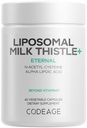 Codeage LiposomalミルクのThistle+の補足-SilymarinからSilybumのMarianum、NAC、Artichokeの葉、Dandelionの根、アルファリポ酸、BioPerine、Liposomal配達-非GMO - 60のカプセル