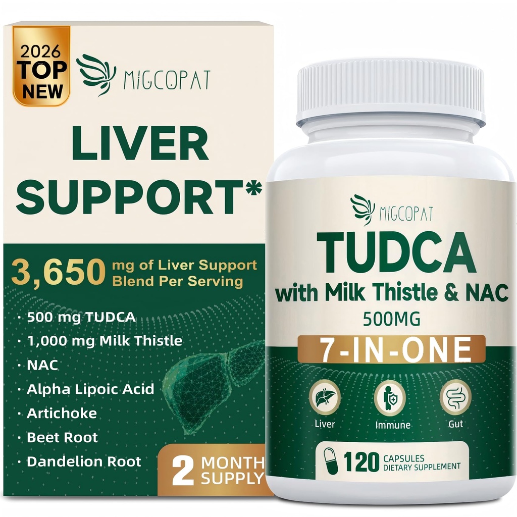Migcopat 7-in-One TUDCAの補足、ミルクの本質、NAC、アルファLipoicの酸、Dandelionの根、肝の洗剤及び修理のためのBileの塩TUDCA、Bileの流れおよび消化器サポート- 120のカプセル