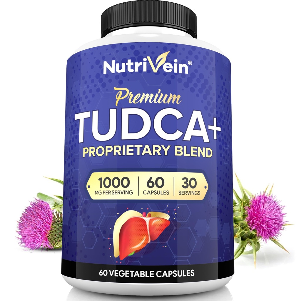 Nutriveinの優れたTUDCA +のレバー サポート補足1000mg - 30の日の供給(60の帽子):TUDCAの補足のベール ソルト レバーのウェルネスのための