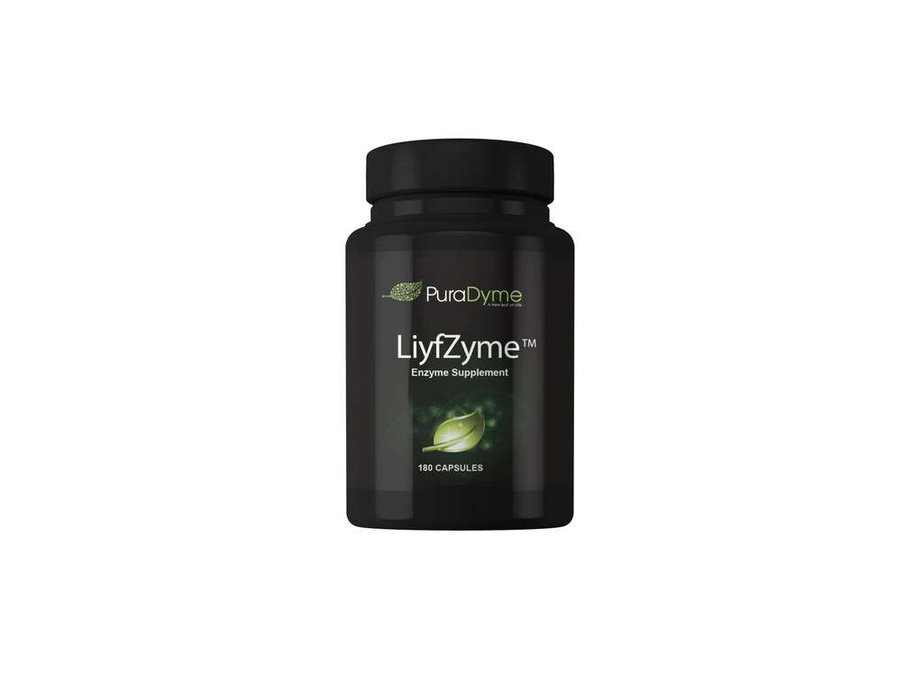 LiyfZyme植物ベースの消化酵素サプリメント - 180ベジーキャップ。 ルーコルノアによるPuraDyme。