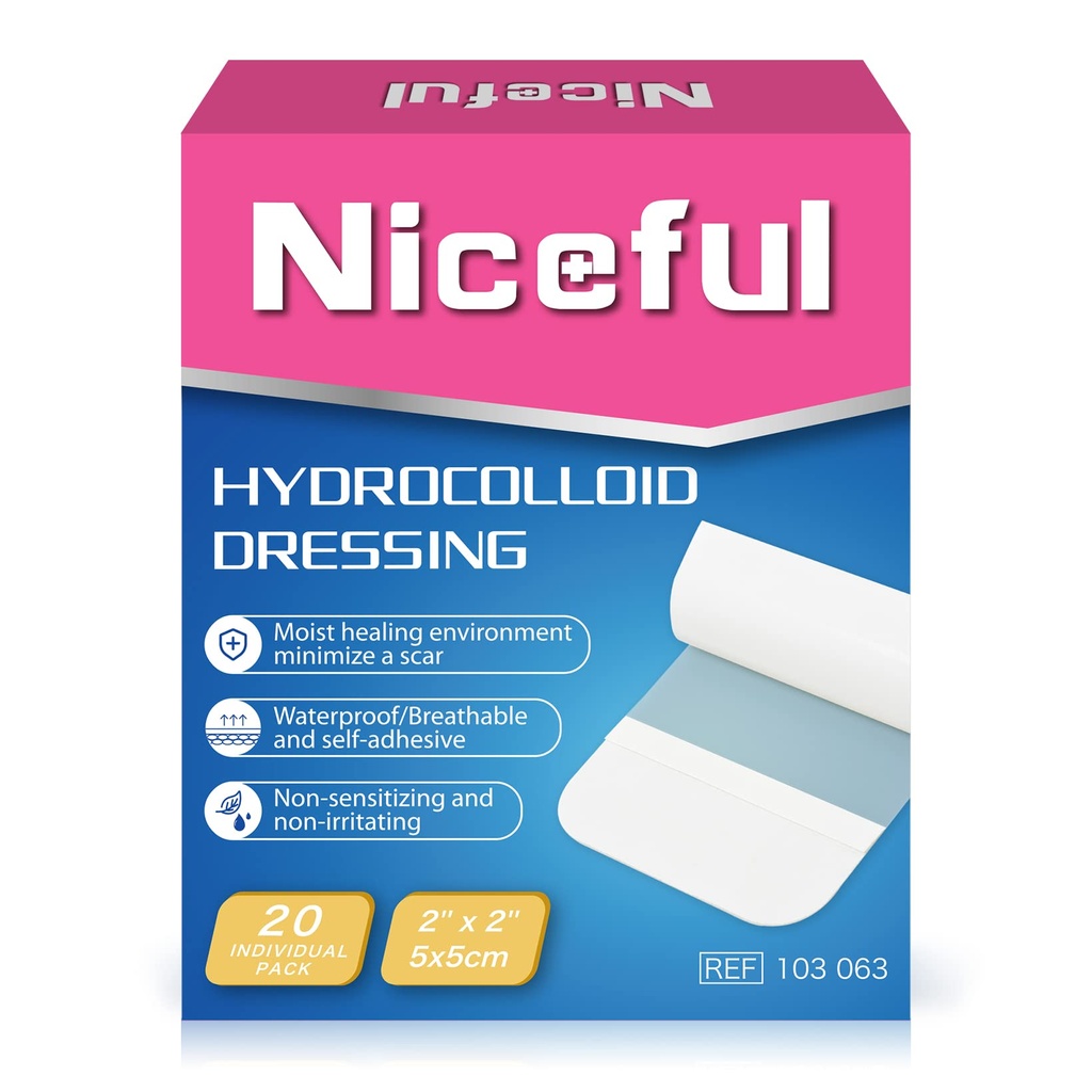 20の計算のHydrocolloid包帯2" x 2"、傷は傷のための小さいHydrocolloidゲルの包帯を、傷の治癒のベッドのSoreの包帯を服を着ます