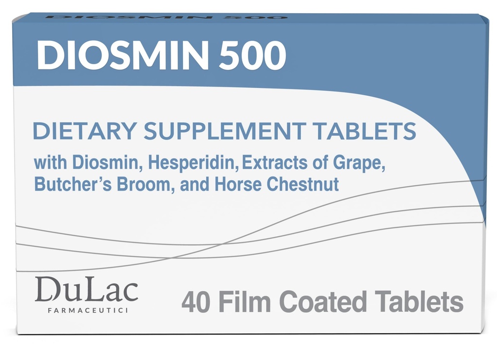 デュラックDiosmin 500、マイクロ化されたDiosmin Hesperidinの食事療法の補足1サービングごとの1000mg、馬のChestnutのエキス、ブッチャーのBroom及び赤いブドウのエキス、足の循環サポート、イタリア製40のタブレット