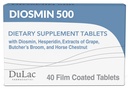 デュラックDiosmin 500、マイクロ化されたDiosmin Hesperidinの食事療法の補足1サービングごとの1000mg、馬のChestnutのエキス、ブッチャーのBroom及び赤いブドウのエキス、足の循環サポート、イタリア製40のタブレット