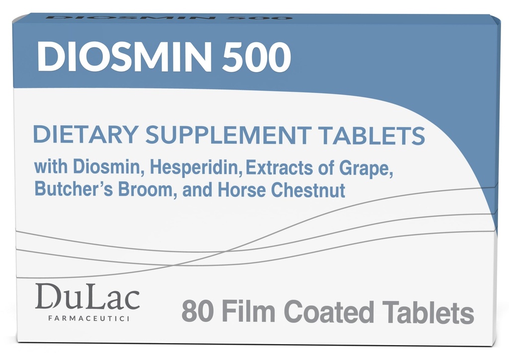 デュラックDiosmin 500、マイクロ化されたDiosmin Hesperidinの食事療法の補足1サービングごとの1000mg、馬のChestnutのエキス、ブッチャーのBroom及び赤いブドウのエキス、足の循環サポート、イタリア製80のタブレット