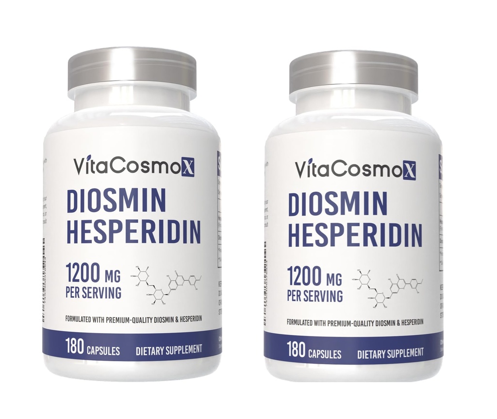 Diosmin Hesperidin 1200のmgのコンプレックス、180のカプセル、Citrus Bioflavonoidsの豊富なフルーツのエキス、100%のベジタリアン、非GMO及び最高の強さのグルテンフリーのDiosminの補足- 2のパック