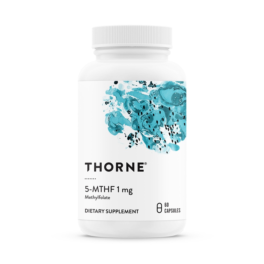 THORNE - 5-MTHF - メチルフォレート(Active B9 Folate)サプリメント - 心血管の健康、胎児発達、神経の健康、メチル化&ホモシースタインレベルをサポート* - 60 サービング - 5-MTHF 1mg