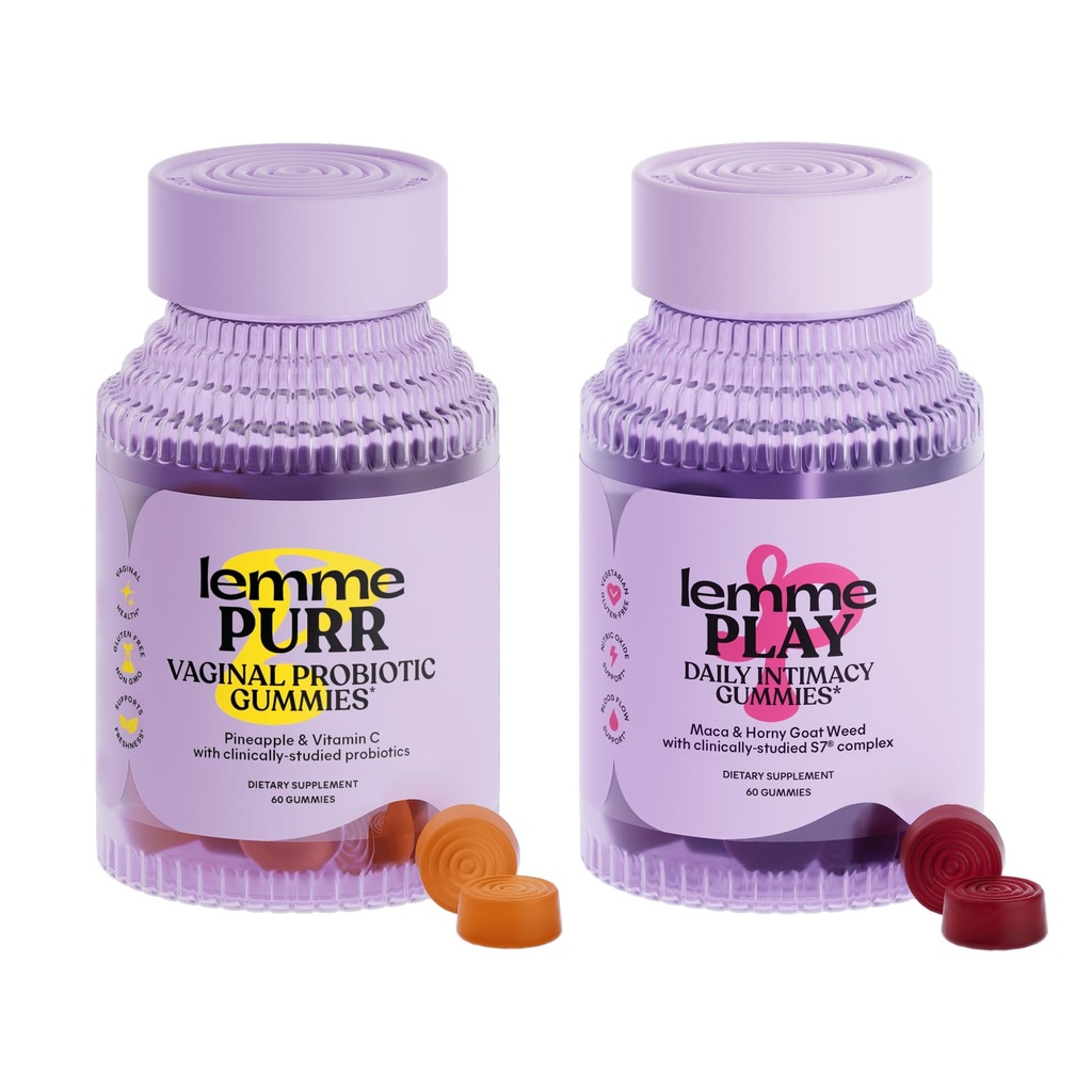 Lemme Purr & Play Bundle - Daily Intimacy Gummies and Vaginal Probiotic Gummies for Women (60ct Each)