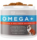PawMedica Omega 3 for Dogs, Dog Skin and Coat Supplement with Fish Oil Loveは、犬のドライスキン、オメガ3 6 9 ビタミン咀嚼と犬のアレルギーに役立ちます