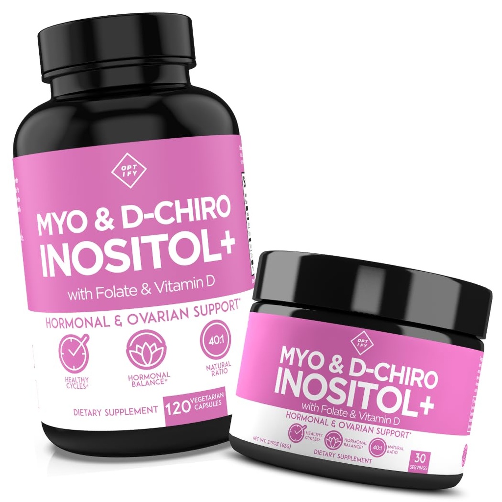 浸透剤の補足の束-Myo-Inositol、D-Chiro Inositol、葉酸塩及びビタミンD - カプセル及び粉– 60日の供給–ホルモン及びOvarianサポート