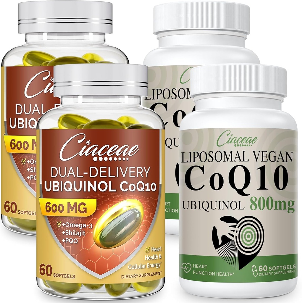 Liposomal CoQ10 800mg 2PCSはOmega-3及びShilajit及びPQQ 2PCSが付いているUbiquinol CoQ10 600 MGのSoftgelsと束ねます