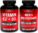 Divine Bounty Vitamin K2 with D3 & Men's Multivitamin Bundle