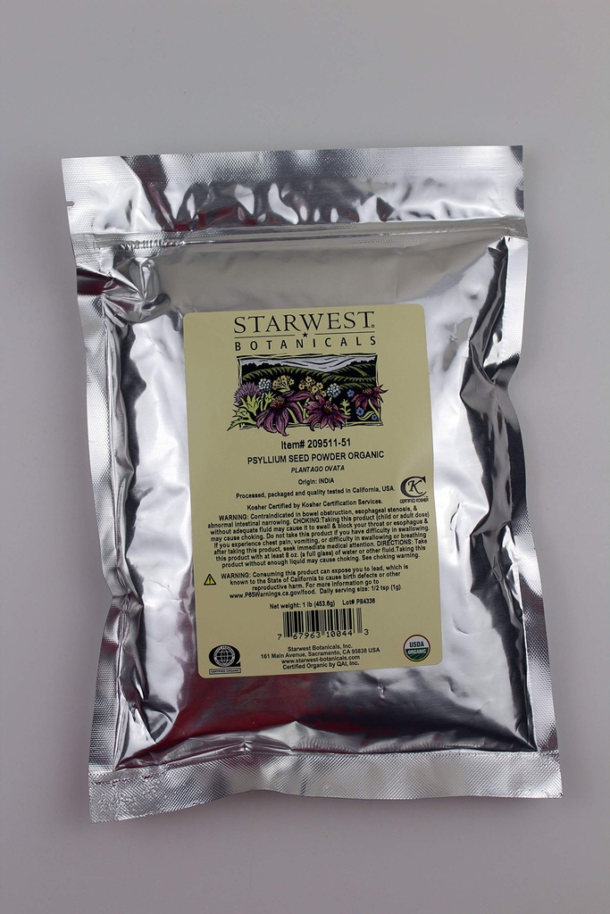 Starwest Botanicalsの有機性Psylliumの種の粉、1ポンド