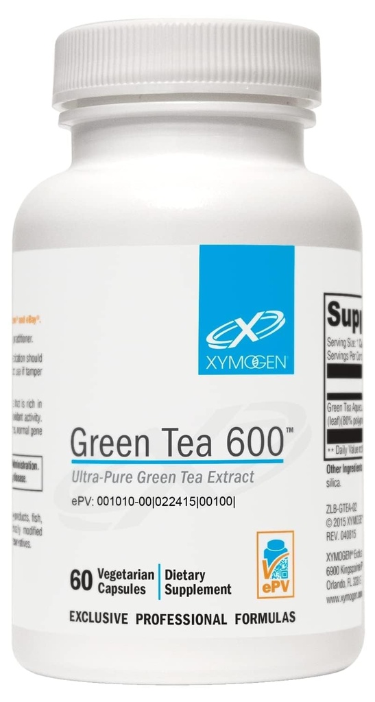 XYMOGEN 緑茶 600 - 超純粋な緑茶抽出カプセル - 免疫サポートサプリメント - 心の健康をサポート - グルテンフリー、ビーガン、非 GMO (60 カプセル)